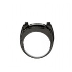 Men's Black Gold and Diamond Wide Ring